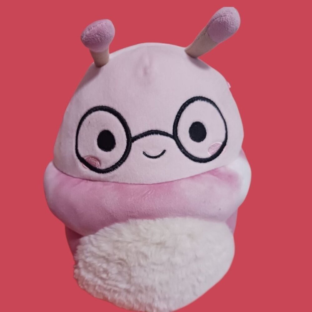 Squishmallows Christian Caterpillar 8" Pink Plush With Glasses